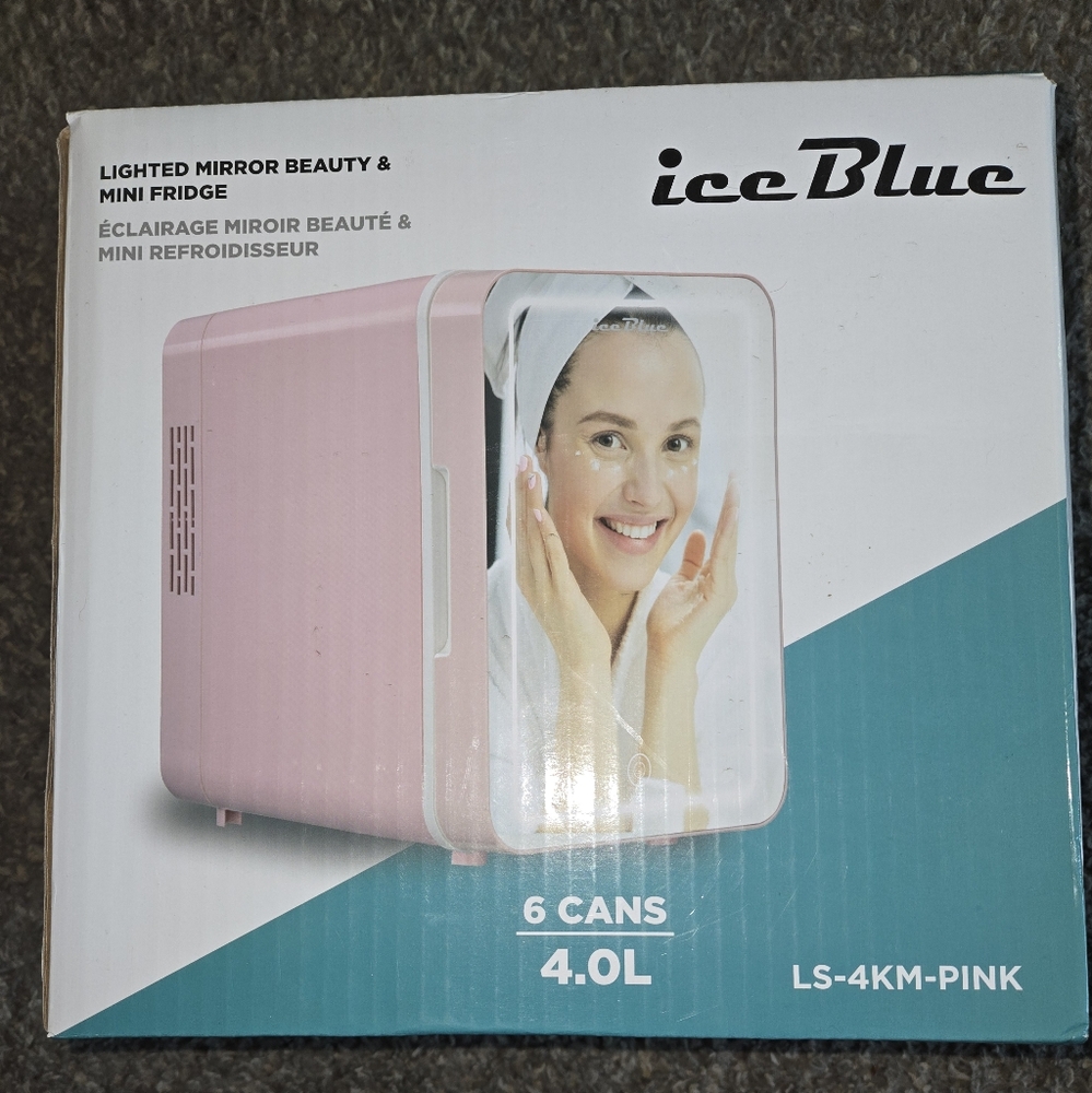 NIB! ICE BLUE MINI FRIDGE.